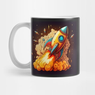 Space Rocket cartoon style Mug